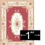 Dollhouse Miniature Rug: Aubusson Red, 1/4" Scale