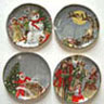 Dollhouse Miniature Grey Christmas Platter 4Pcs.