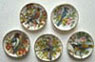 Dollhouse Miniature Bird with Flower Plate 6Pcs.