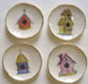 Dollhouse Miniature Small Bird House Platter 4Pcs.