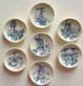 Dollhouse Miniature Blue Holland Plate 7Pcs.