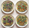 Dollhouse Miniature Fruit In Basket Platter 4Pcs.