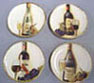 Dollhouse Miniature 4 Wine and Grapes Platters