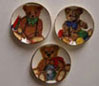 Dollhouse Miniature 3 Bright Toy Bear Plates