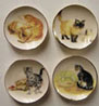 Dollhouse Miniature Yellow Kitten Plates