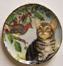 Dollhouse Miniature Cat With Bird Platter