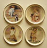 Dollhouse Miniature Babies with Puppy Platters, 4pc