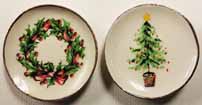 Dollhouse Miniature Tree and Wreath Plates