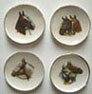 Dollhouse Miniature 4 Horse Head Plates