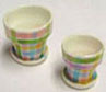 Dollhouse Miniature 2 Flower Pots with Trays