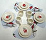 Dollhouse Miniature 4 Dinner & Dessert Plates, Mugs, Placemats and Napkins