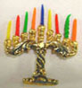 Dollhouse Miniature Patina Menorah & Candles