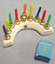 Dollhouse Miniature Round Ceramic Menorah with Candles