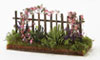 Dollhouse miniature GARDEN FENCE WITH PINK FLOWERS