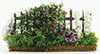 Dollhouse miniature ROSE GARDEN FENCE WITH HOLLYHOCKS