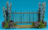 Dollhouse Miniature Fence with Blue Flowers