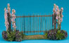 Dollhouse Miniature Fence with Pink Flowers