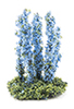 Dollhouse Miniature Larkspur Flower, Blue, 5Pc