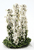 Dollhouse Miniature Larkspur Flower, White, 5Pc