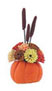Dollhouse Miniature Pumpkin with Floral Arrangement