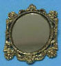 Dollhouse Miniature Mirror, Oval, Assorted Frames, Gold