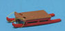 Dollhouse Miniature Child's Sled, Log Look