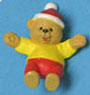 Dollhouse Miniature Bear In Santa Hat, Arms Outstretched