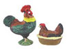 Dollhouse Miniature Hen & Rooster Banty Painted
