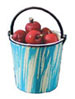 Dollhouse Miniature Apples In Flow Blue Pail