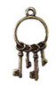 Dollhouse Miniature Brass Keys On Ring