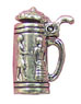 Dollhouse Miniature Stein W/People Open/Sterling