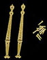 Dollhouse Miniature Brass Strap Hinges For Chests 2Pcs.