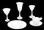 Dollhouse Miniature 4 Place White Dishes/Stemware Kit