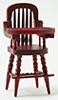 Dollhouse miniature HIGH CHAIR, MAHOGANY