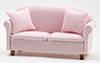 Dollhouse miniature SOFA WITH PILLOWS, PINK