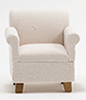 Dollhouse Miniature Armchair, White Fabric