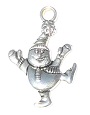 Silver Snowman Ornament, Pkg. 1