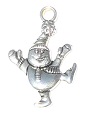 Silver Snowman Ornament, Pkg. 1