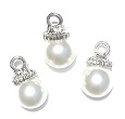 White Pearl Ornament, Pkg. 3