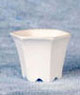 Dollhouse Miniature Hexagon Pot, White, Small, 6 Pc