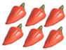 Dollhouse Miniature Red Chili, 6Pc