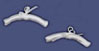 Dollhouse Miniature Hanger, White, 2Pc