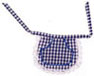 Dollhouse Miniature Waist Apron, Plaid, Navy