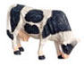 Dollhouse Miniature Cow, Eating, Black 1/2In