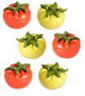 Dollhouse Miniature Green & Red Tomatoes, 6Pc