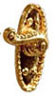Dollhouse Miniature Door Handle, Oval Shape, 2Pc