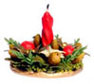 Dollhouse Miniature Centerpiece W/ White Poinsettia & Gold Candle