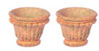 Dollhouse Miniature Round Planter, L, Aged, 2 Pcs