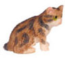 Dollhouse Miniature Sitting Kitten, Brown