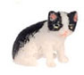 Dollhouse Miniature Sitting Kitten, Bk & White